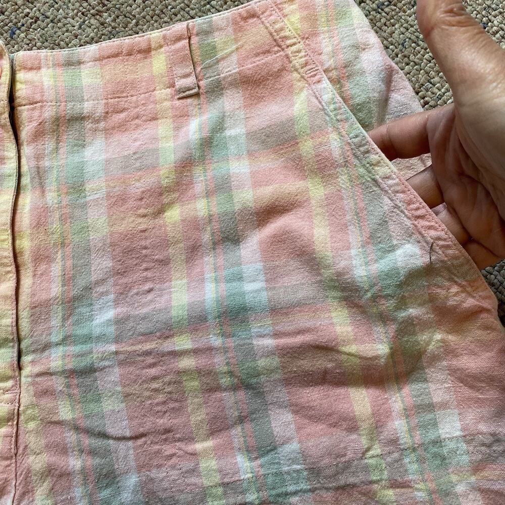 Jones New York Shorts Women12 Green Pink Striped Bermuda Stretch Outdoor Casual - Picture 4 of 5